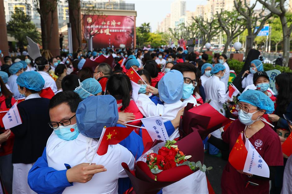 Medics reunite at Renji Hospital after Wuhan